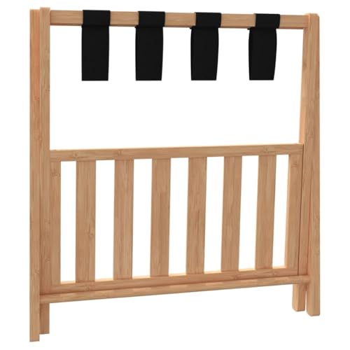 Bamboo Luggage Rack with Lower Shoe Shelf, Foldable Suitcase Stand for Bedroom, Guest Room, Hotel, Brown, 26.8 x 15 x 22.8 Inches - color: Brown