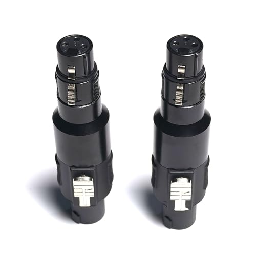 WJSTN Speakon to 3pin XLR Adapter, Black, Professional Connector, 2 Pack, for PA Systems, DJ Equipment, Amplifiers, Mixing Consoles (Speakon Male to XLR Female) - style: Speakon Male to xlr Female