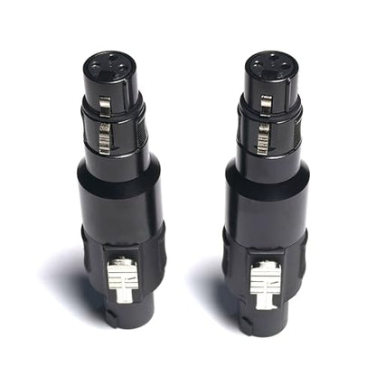 WJSTN Speakon to 3pin XLR Adapter, Black, Professional Connector, 2 Pack, for PA Systems, DJ Equipment, Amplifiers, Mixing Consoles (Speakon Male to XLR Female) - style: Speakon Male to xlr Female