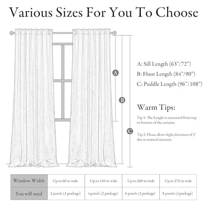 KGORGE Taupe Velvet Curtains 96 inches 2 Panels, Elegant Velvet Blackout Curtains for Bedroom Living Room, Soft Room Darkening Thermal Insulating Window Drapes, Back Tab Rod Pocket, W 52 x L 96 | Soft Darkening Thermal Insulating Window Drapes for Living