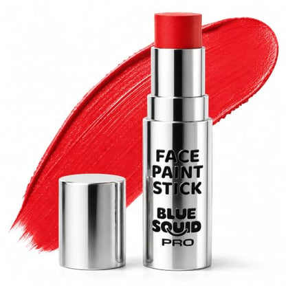 Blue Squid PRO Red Face Paint Stick - Waterproof Body Paint for Adults & Kids Eye Black Baseball, Eyeblack Softball - Vegan Hypoallergenic Twist-Up Non-Toxic Makeup Stick for Cosplay, Sports & SFX - color: Red