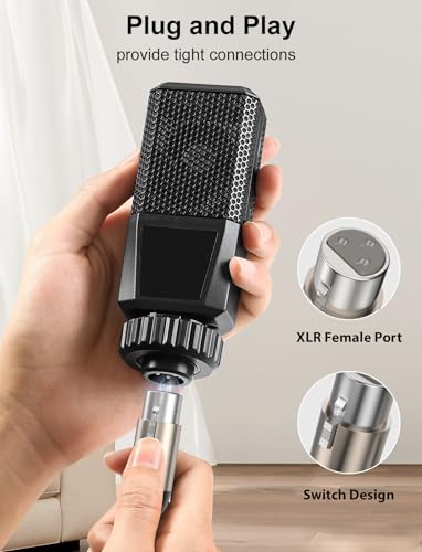VIOY XLR Y Splitter Cable 15 FT, 3Pin Balanced 1 Female to 2 Male Mic Cord | 3-pin shielding XLR splitter, self-locking XLR plug, aluminum shell, nylon braided cord for studio recording and podcast use - size: 15FT