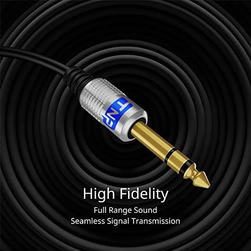 TNP 6.35mm Male to 3.5mm Female Stereo TRS Headphone Adapter Cable, 10FT | Long Headphone Extension Cord with Gold-Plated Metal Connectors for Amps, Mixers, Pianos, Speakers, and Home Audio - size: 10FT
