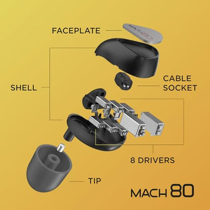 Westone Audio - Mach 80 Universal IEM Wired Earbuds - 8 Balanced Armature Professional Musician in Ear Monitor Earphones with Linum® ESTRON ULTRABaX™ T2 Cable - style: 8 Drivers