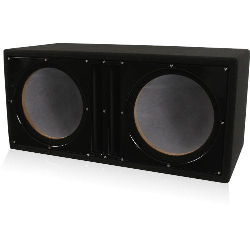 BELVA Dual 10-inch Car Ported Subwoofer Box 3/4-inch MDF Prelined Polyfil Includes Custom Blue Baffle [BBX210BK] | 3/4-inch MDF Prelined Polyfil Includes Custom Blue Baffle [BBX210BK] - size: Black Dual 10" (box only)
