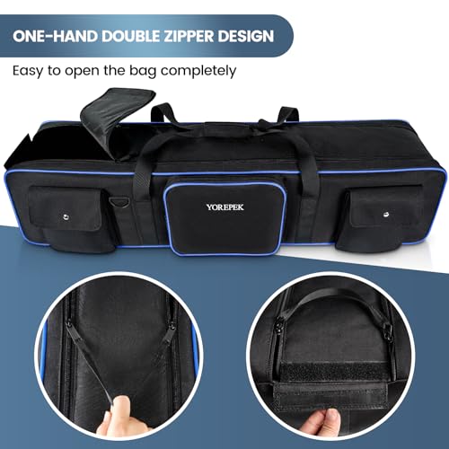 YOREPEK 50.5" Heavy Tripod Carrying Case Bag with 2 Padding Protective Pads | Extra Long Tripod Case for Boom Stand, Monolights, LED Lights, Umbrellas, Mic Stands, Tent Poles, Photographic Equipment - color: 50.5*9.5*9.5