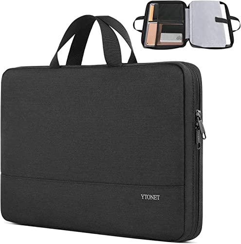 Ytonet 14 Inch Laptop Sleeve Case, Slim TSA Laptop Cover with Handle - color: Black, size: 14 in