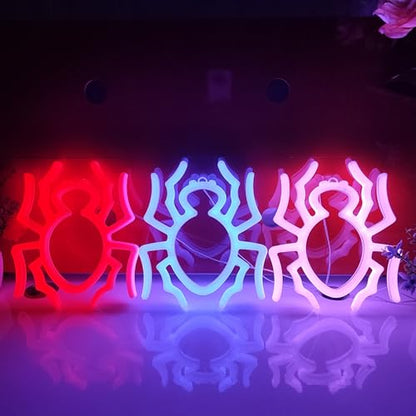 JYWJ Spider LED Neon Signs Desktop Wall Decoration Light | USB or Battery Powered, 3-AA Battery Option, Party Decoration, Business Decor Use, Desktop & Wall Mount - style: Spider
