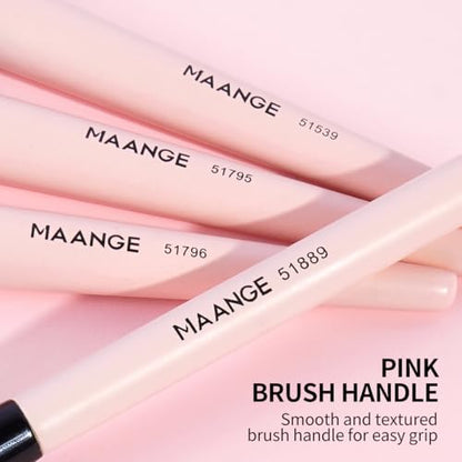 MAANGE Makeup Brushes 4 Pcs Makeup Brush Set for Foundation Concealer Contour Liquid Blending Face Kabuki Makeup Brush Kit (Pink) - color: Pink