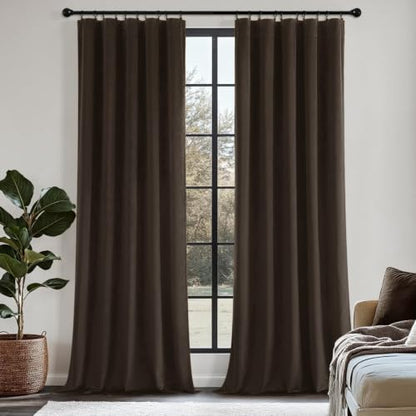 MIULEE Brown Velvet Curtains 84 Inch Long 2 Panels, W40 x L84 | Luxury Super Soft, Thermal Insulated, Room Darkening Drapes, Rod Pocket Design, Window Curtains for Bedroom Living Room - color: Brown, size: 40"W x 84"L (Pack of 2)