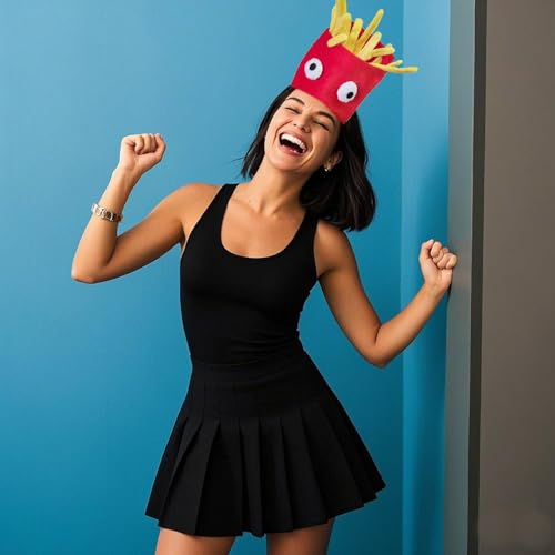 Kirei Sui Red French Fries Food Hat Costume Party Accessory for Adults Women