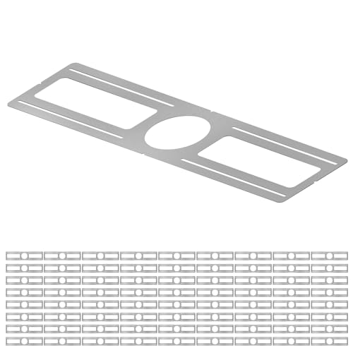 72-Pack New Construction Mounting Plate, 4in, LED Recessed Lighting Housing Kits, Flat Steel Rough-in Bracket Fixture for LED Light Bar, Shallow Recessed Lighting Housing Plate - color: Symmetric 4", size: 72 Pack
