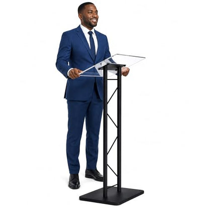 Kingdom KML15TA Modern & Stylish Acrylic and Metal Podium, Conference Podium for Speakers, Speeches and Other Occasions (43.4" Height) - size: Design 07