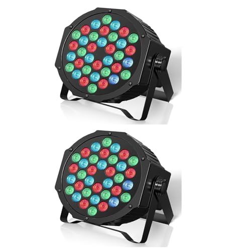HOLDLAMP Rechargeable Par Lights 36W RGB Battery Powered, Wireless LED Par Lights DJ Uplights Sound Activated& Remote Control for Wedding Events Club Party Church Stage Lighting, 10 Pack - color: 2 Pack