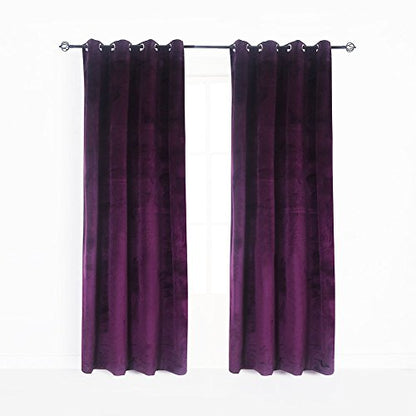 Cherry Home Set of 2 Blackout Velvet Energy Efficient Grommet Curtain Panel Drapes Lavender Purple 52Wx63L(2 Panels) Theater| Bedroom| Living Room| Hotel - color: Purple, size: 52"W x 63"L (Pack of 1)