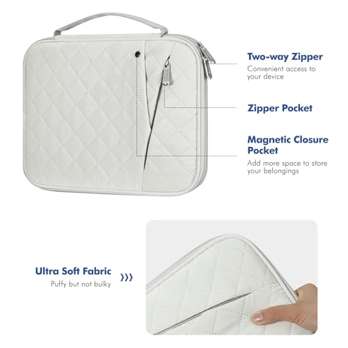 MoKo 9-11 Inch Tablet Sleeve Bag with Handle | Fits iPad Air 11-inch M4, iPad A16, iPad Pro 11-inch M5, iPad 10th/Air 5/4th 10.9-inch and Tab S9/S8 11-inch, Cream - color: Cream, size: 9-11 Inch