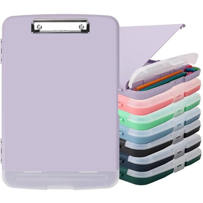 Clipboard with Storage, A4 Binder Nursing Clipboards with Pen Holder, Heavy Duty Storage Clipboards with Low Profile Clip, Clipboard Folder Side-Opening, Smooth Writing Clip Board (02Purple) - color: 02purple