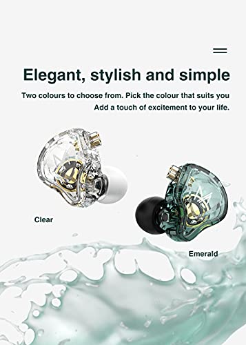 TRN MT1 in-Ear Earphone Headphones, HiFi in-Ear Earphone Earbud with New 10mm Composite Magnetic Dynamic Driver Monitor Earbuds with Detachable C Pin 0.75MM Cable(no mic,Green) - color: Green, style: 3.5 No Mic