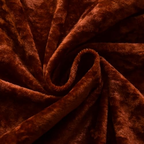 Luxury Crushed Rust Velvet Curtains 2 Panels Set - 84 inches Long Room Darkening Luxury Distressed Velvet Rod Pocket Window Drapes for Living Room Bedroom 52" W x 84" L - color: Rust, size: 52"W x 84"L (Pack of 2)