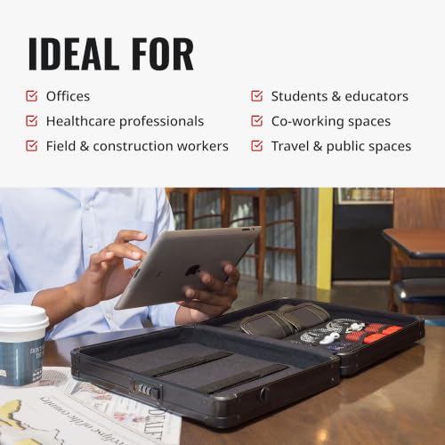 Vaultz Locking Storage Clipboard with Combination Lock, Black - color: Black, size: 1 Pack, style: Combination Lock
