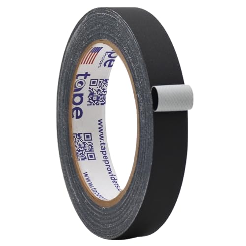 WOD GTC12 Gaffer Tape, Black Low Gloss Finish Film, 3/4 inch x 60 ft. (Pack of 64) Residue Free, Non Reflective Cloth Fabric, Secure Cords, Water Resistant, Photography, Filming Backdrop - color: Black, size: 3/4 in. - Pack of 64