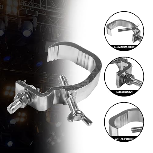 10 Pack Stage Light Truss Clamps 1.18-2 Inch | Lighting Clamps Hook, Fit 30-50 mm OD Tube/Pipe, Aluminum Alloy Truss C Clamp for DJ Light ,Spot Lights, Load Capacity 55 LB