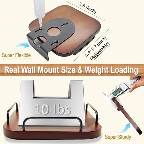 Universal Speaker wall Mount,Real Wood Bracket (Walnut,2 Packs) | secure adjustable holder with railing for small home speakers shelves for Bose,homepod,JBL,Sonos,Sony,KEF,google,Roku - color: 2 pack black walnut