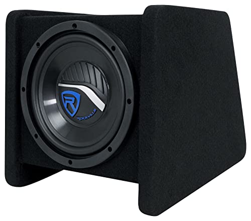Rockville RV8P 8" 400W Peak/200W RMS Car Subwoofer in Vented Enclosure, 4 Ohm, Deep Bass, Durable MDF Build, for Car Audio | 400W Peak / 200W RMS, Polypropylene Cone, Aluminum Voice Coil, Bass Reflex Aero-Port, 15 Degree Angle - style: Single 8"