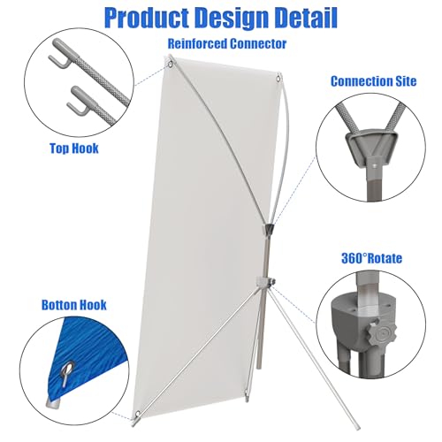 BTDVR 6-Pack Adjustable X Banner Stand with Portable Travel Bag, Fits 23x63 to 32x78 Inch or 2x6ft Banner stand for display, The Ultimate Value for Trade Shows, Retail & Events - size: 6 PACK
