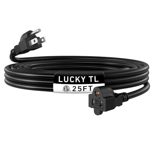 LUCKY TL Indoor Outdoor Extension Cord, 16/3 Black 25FT - color: Black, size: 25Ft