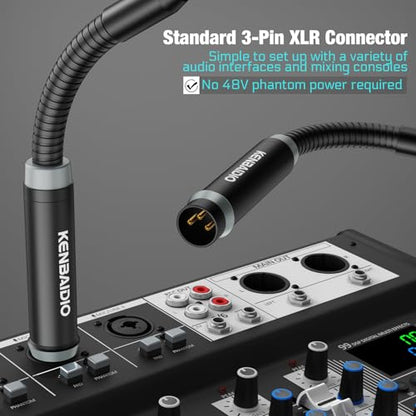 Gooseneck Microphone 23 Inch DJ Mic Professional Dynamic Bob Barker Microphone for Audio Mixer,Dedicated Disc,Shouting,KTV Bar,Podium,Conference,Metal Supports 360°Rotation,Bending,3-pin XLR - size: 23 Inch