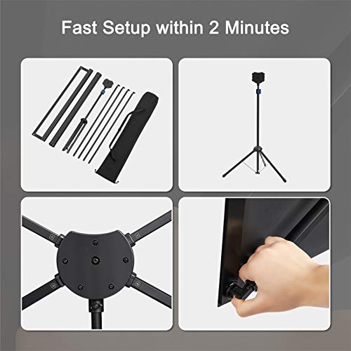 Projector Screen with Stand, 100 Inch Outdoor Projection Screen 16:9 and Tripod Stand, Portable Projector Screen, 1.2 Gain, Lightweight and Compact, Easy Setup, Idea for Home Cinema, Backyard Party. - size: 100 inch