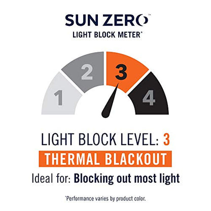 Sun Zero Hampshire Velvet Noise Reducing Thermal Extreme 100% Total Blackout Back Tab/Rod Pocket Curtain Panel, Ecru Off-White, 50"W x 84"L (1 Panel) - color: Ecru Off-white, size: 50"W x 84"L (Pack of 1)