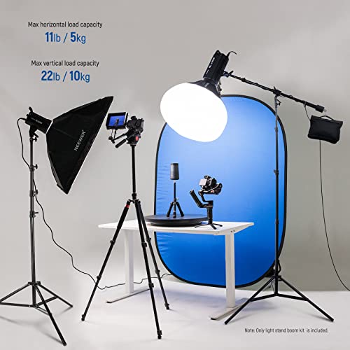 NEEWER Air Cushioned Aluminum Light Stand, 9.8ft/3m Adjustable Photography Stand with Boom Arm, Counterweight, Sandbag, 1/4" Screw for Softbox, Studio Flash, Umbrella, Ring Light, Max Load 5kg - size: 300cm w/Boom Arm