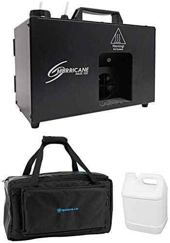 Audiosavings Bundle: Chauvet DJ Hurricane Haze 1DX Water-Based Haze Machine Bundle with Rockville BAG1200 Waterproof Travel Bag with Fluid Compartment and Empty Fluid Container (2 Items)