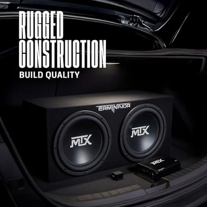 MTX 12" 1200W Dual Loaded Car Subwoofer Audio with Sub Box and Amplifier, TNP212D2 - style: Dual 12" Subwoofer Enclosure + Amplifier Subwoofer