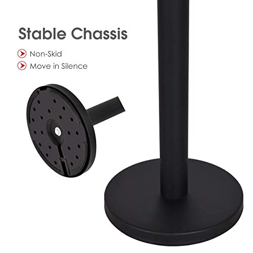 S AFSTAR Retractable Belt Stanchion Set of 6, Heavy Duty Crowd Control Stanchion W/78” Retractable Belt & Stable Base, 35" Height Safety Barriers Stanchion for Theater Hotels Clubs Museums (Black)