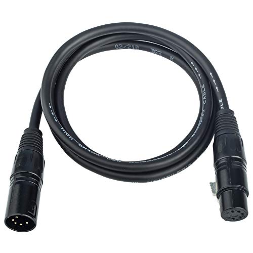 DMX-512 XLR 5 Pin Male to XLR 5 Pin Female DMX Lighting Cable(1.5M/5FT) - color: 5PIN M -5PIN F