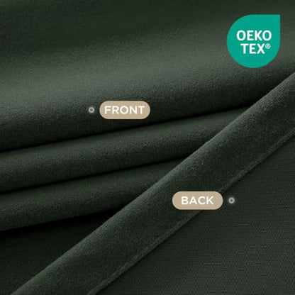 Joydeco Dark Olive Velvet Curtains 63 inch Length 2 Panels, Luxury Blackout Rod Pocket Thermal Insulated Window Curtains, Super Soft Room Darkening Drapes for Living Room Bedroom,W52 x L63 inches - color: Rod Pocket | Dark Olive Green, size: 52"W x 63"L (
