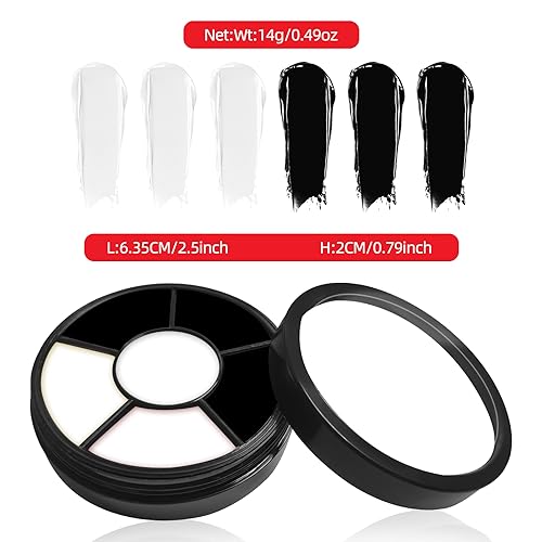 Go Ho Black and White Face Body Paint,Cream Washable Formula Face Painting for Halloween Cosplay,Body Paint SFX Makeup Palette,Professional Skeleton Skull Face Paint - color: White Black