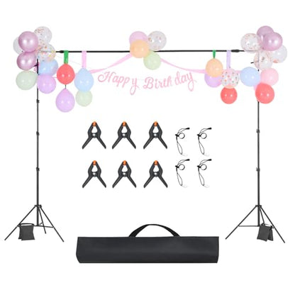 VEVOR Backdrop Stand, 8.5 x 10 ft Adjustable Photo Backdrop Stand Kit, Portable Background with 2 Tripods, Heavy Duty Projector Screen, for Wedding, Photo Video Studio & Party - size: 8.5 x 10 Ft