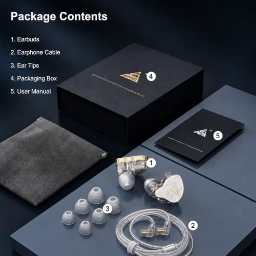 in Ear Monitor Headphones Hybrid 1BA+1DD HiFi Deep Bass IEM Earphones White - color: QT820-White no Mic