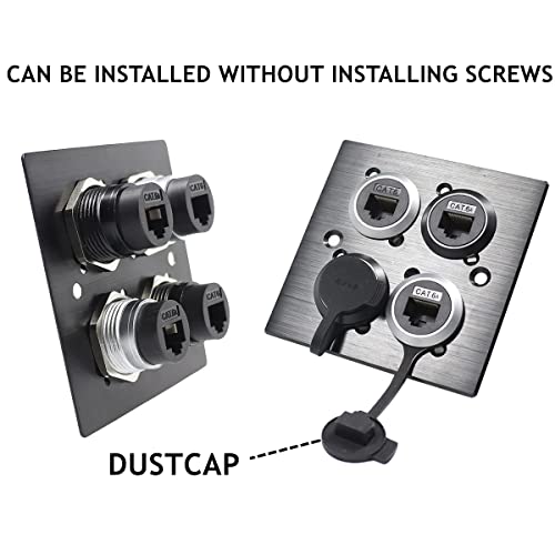 PENGLIN 2Pack RJ45 Shielded Panel Mount Coupler,CAT6A Bulkhead Adapter | CAT6a Pass-through RJ45 Coupler,Female to Female Coupler,Waterproof & Dustproof,Compatible with Cat6a/6/5e Cables - size: 2PCS CAT6A SHIELDED