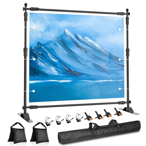 Backdrop Banner Stand 8x8ft, Heavy Duty Step and Repeat Stand - size: 8x8ft