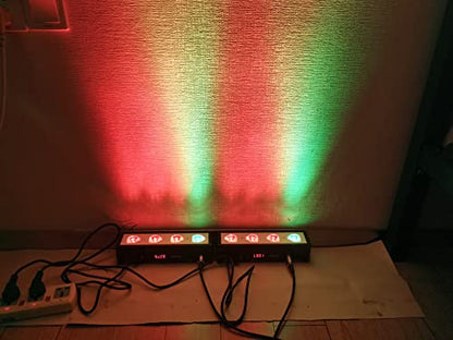 LED Par bar Wall wash Stage Light,SENLAN 4pcsX3W RGB 3-in-1 LED and Full Aluminum House of 7 Modes DMX512 for Disco/Party/Theater