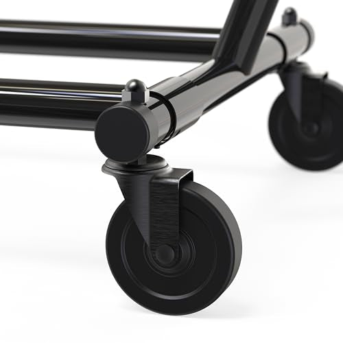 Simple Houseware Supreme Commercial Grade Clothing Garment Rack, Black | Holds Up to 250 lbs, Extendable Width from 50.25 to 75.25 Inches - color: Black, size: Commercial Grade