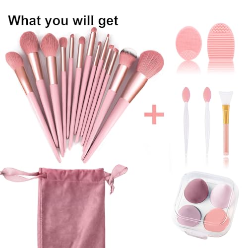 Koccido Makeup Brushes 22 Pcs Makeup Kit,Foundation Brush Eyeshadow Brush Make up Brushes Set (Pink, 22 Piece Set) - color: Pink, size: 22 Piece Set