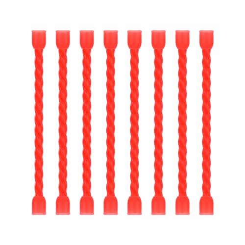 8Pcs 3Inch Silicone Cable Ties Reusable Steel-Core Wire Twist Tie Straps | for Bundling and Organizing Colorful Bendable Holder Strap for Indoor and Out All Purpose, Red - color: Red, size: 3 Inch