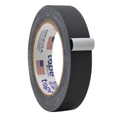 WOD GTC12 Gaffer Tape, Black Low Gloss Finish Film, 1 inch x 60 ft. (Pack of 48) Residue Free, Non Reflective Cloth Fabric, Secure Cords, Water Resistant, Photography, Filming Backdrop - color: Black, size: 1 in. - Pack of 48