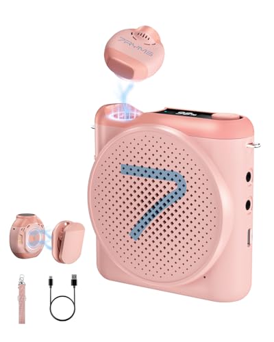 7RYMS WA2 Wireless Voice Amplifier for Teacher with Magnetic Lavalier Mic - color: Wireless-Pink